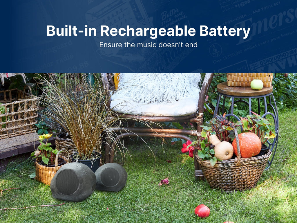 Emerson ERS-2000 Mini Pebbles Dual Bluetooth Rock Speakers