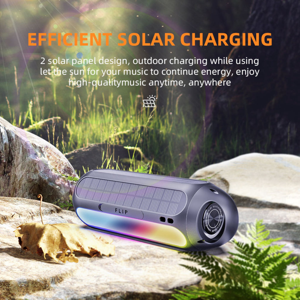 DCOWO Magnetic Bluetooth Speaker Golf Speaker with Solar Charging 15H Playtime, 7 Colorful Flashing Lights IPX6 Waterproof Outdoor Portable Wireless for Golf Cart Gifts Hiking Camping