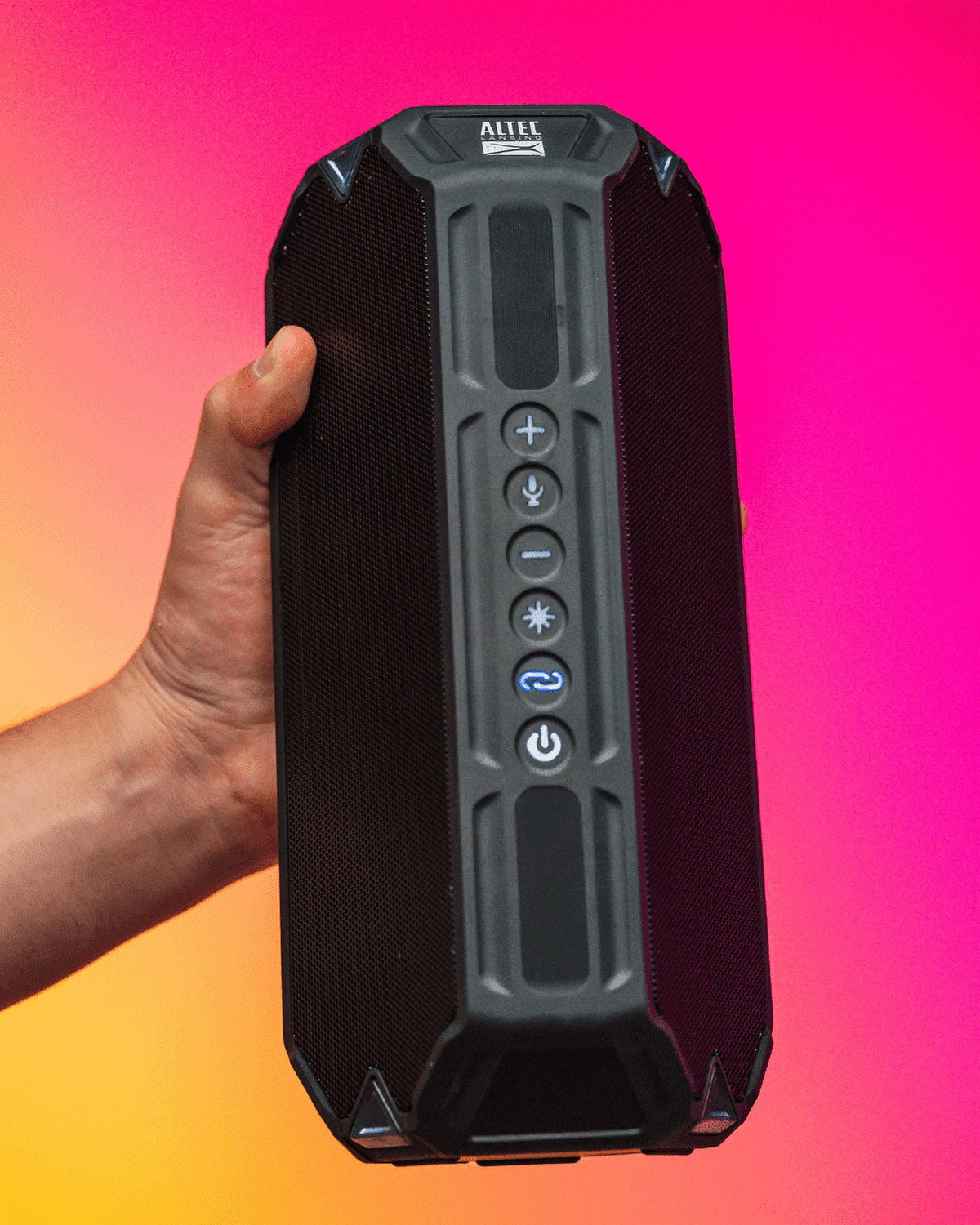 Altec Lansing HydraBoom Everythingproof Portable Bluetooth Speaker with LED Lights, Black, IMW1400-BLK