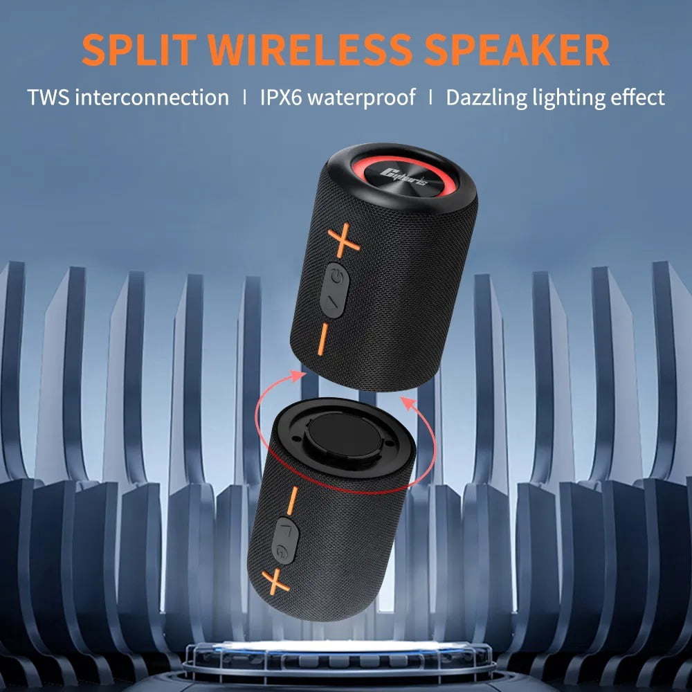 2 in 1 Magnetic Split Bluetooth Speaker, 20W Waterproof Dual Splittable Wireless Stereo with 24H Playtime, True Wireless Pairing for Home