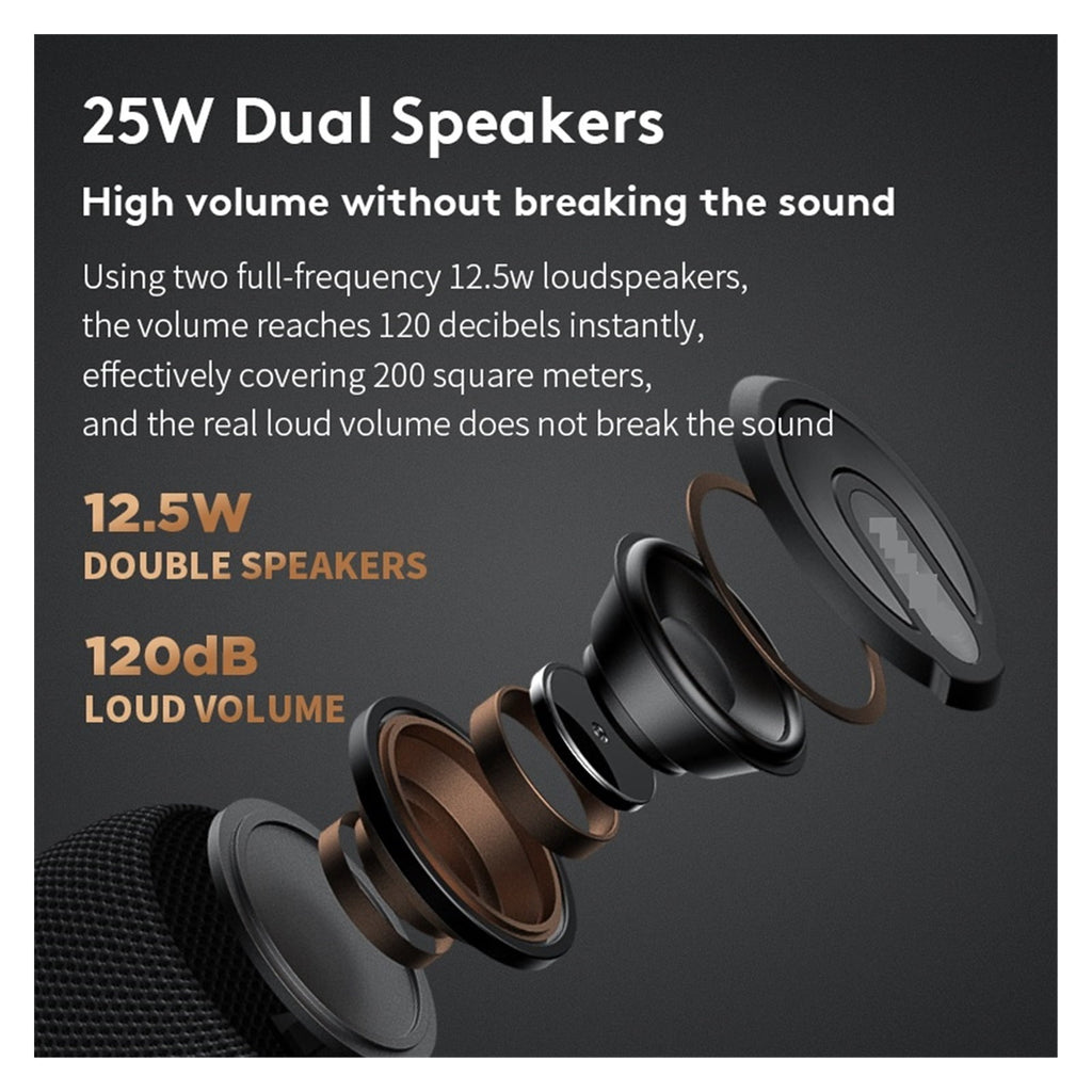 25W Wireless Speaker Mini Portable Waterproof Wireless Bluetooth Speaker Bass Stereo Music Outdoor Travel Home Party Speaker ,Bike Audio