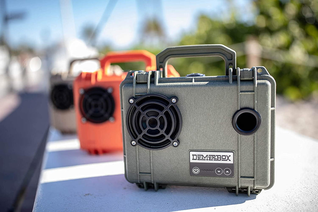 DemerBox Waterproof, Portable, and Rugged Outdoor Speakers. Loud Sound, 40+ hr Battery Life, Dry Box + USB Charging, Pairing Party Mode. Built to Last + Fully Serviceable, Green