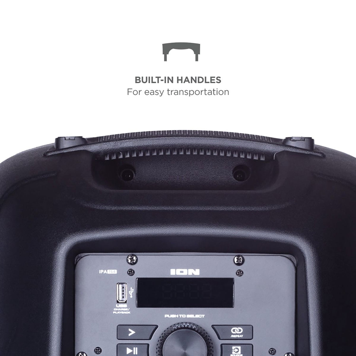 ION Pro Glow Ultra High-Power Portable Bluetooth PA Speaker with Lights, Sonic Wide Audio, and Microphone, Black
