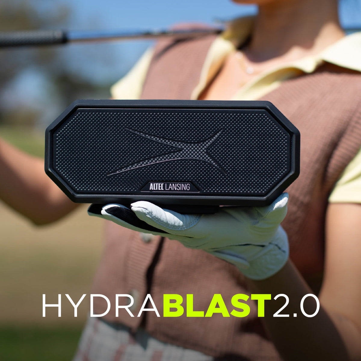 Altec Lansing HydraBlast 2.0 EverythingProof™ Bluetooth Speaker, IP67 Waterproof, 20H Battery, Qi Wireless & USB Charging, LED Lights, Party Sync, 100ft Range
