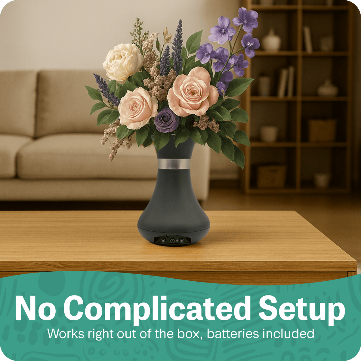 Interactive Flower Vase with Bluetooth Speaker, Voice & Touch Control