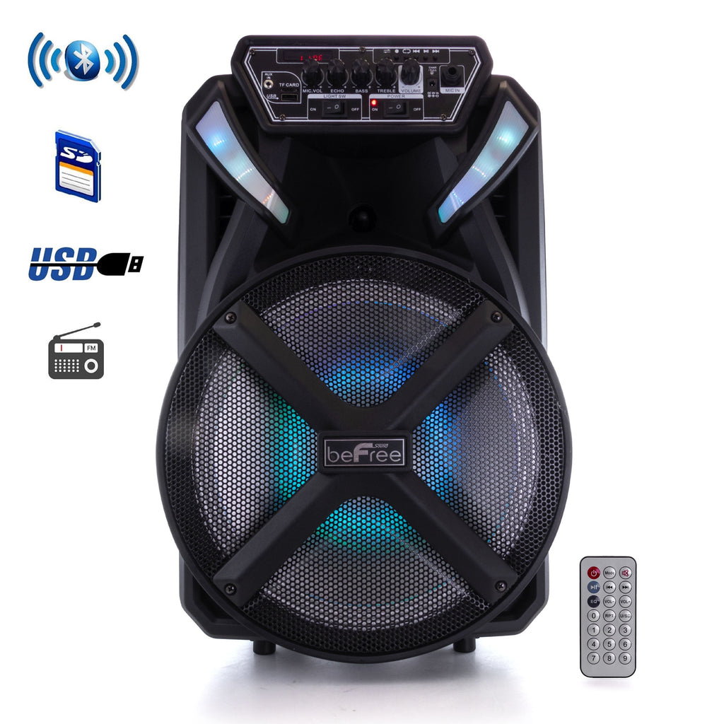 beFree Sound 12 Inch Bluetooth Portable Rechargeable Party Speaker