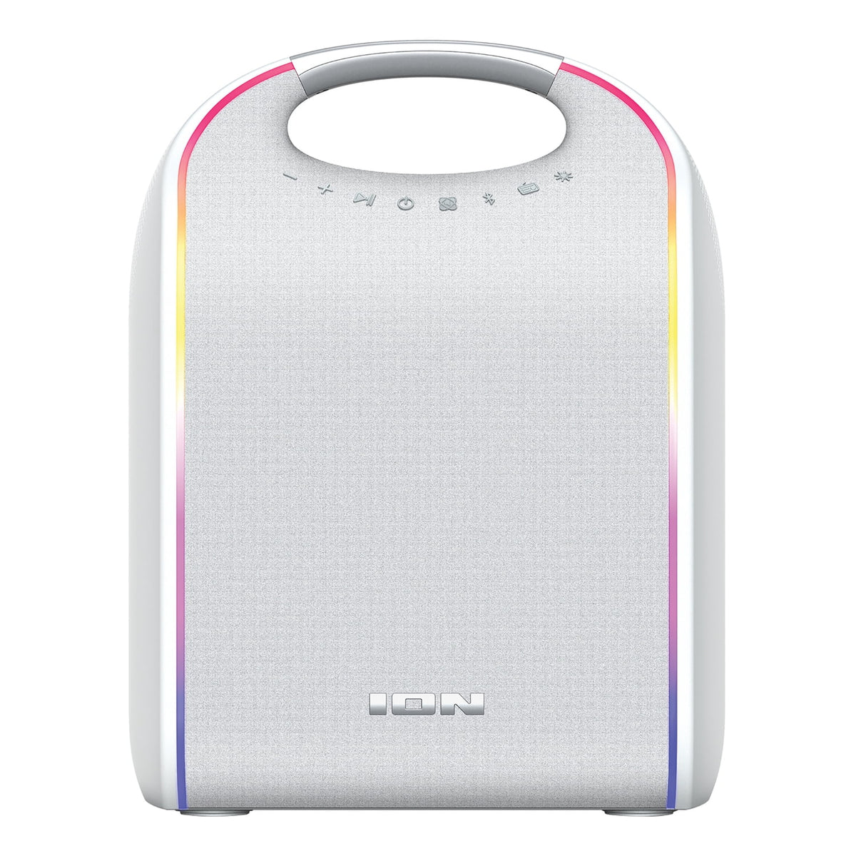 ION 40-Watt-RMS Stereo Glow Tone Portable Bluetooth Rechargeable Speaker with 8-In. Woofer, Lights, TWS, Aux and Mic Inputs, FM, Water-Resistant