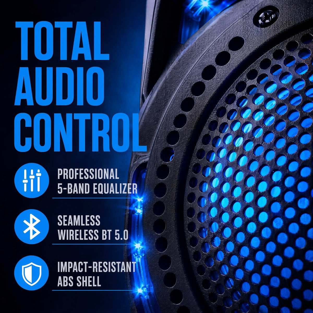 Dazone 12" Loud Bluetooth Portable Party Speaker Subwoofer w/ FM USB SD Card AUX & Mic