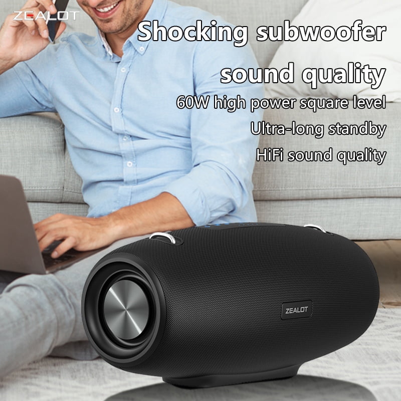 ZEALOT Bluetooth Speaker, Speakers Bluetooth Wireless Loud,75W Waterproof Portable Speaker with 14400MAh Battery,20H Play, Outdoor Wireless Speaker