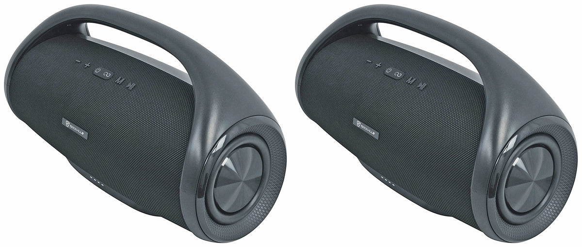 (2) Rockville CANON-XXL Portable Bluetooth Speakers w/Huge Bass+Wireless Linking