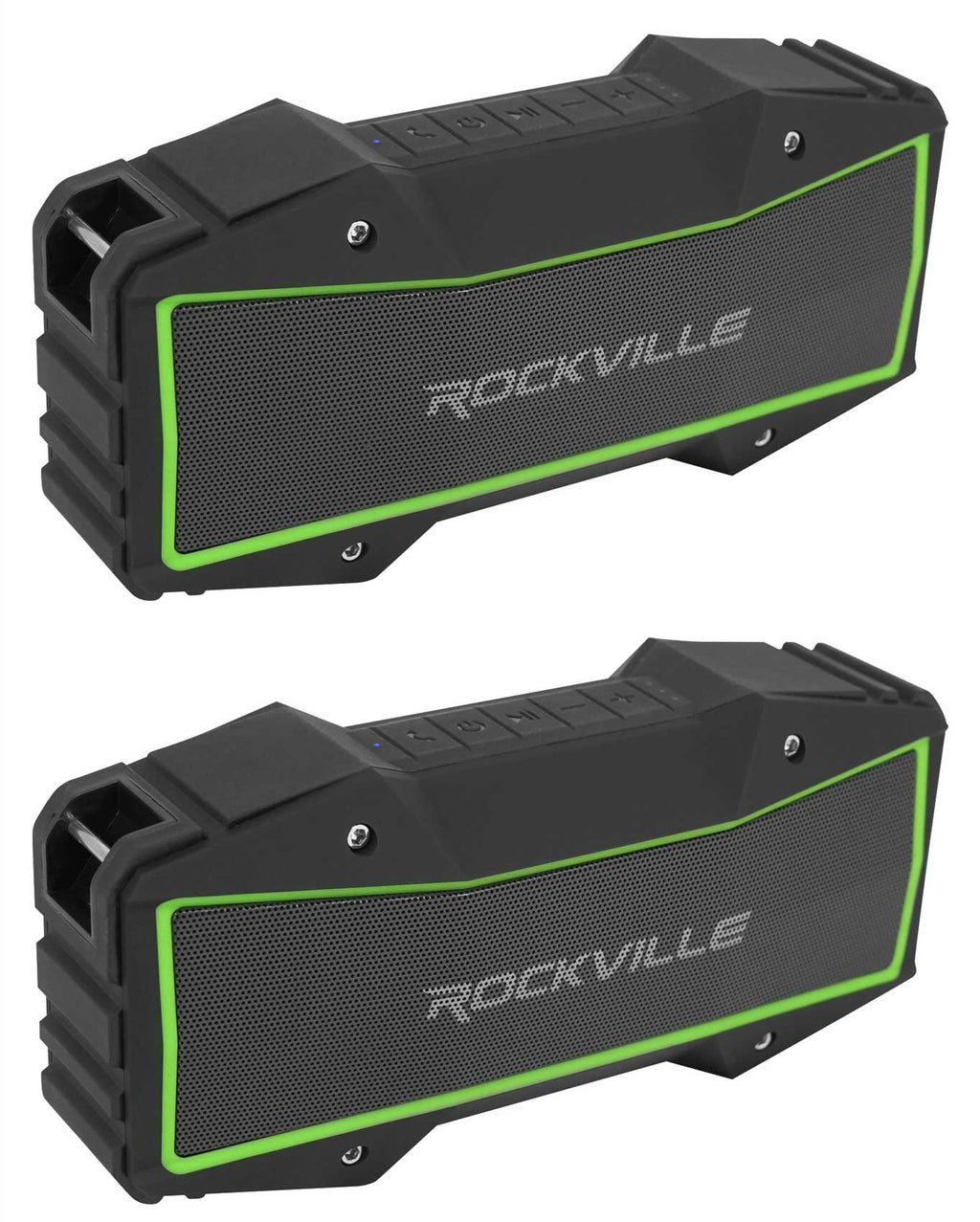 (2) Rockville ROCK EVERYWHERE Portable Bluetooth Speakers Wireless Stereo Sound