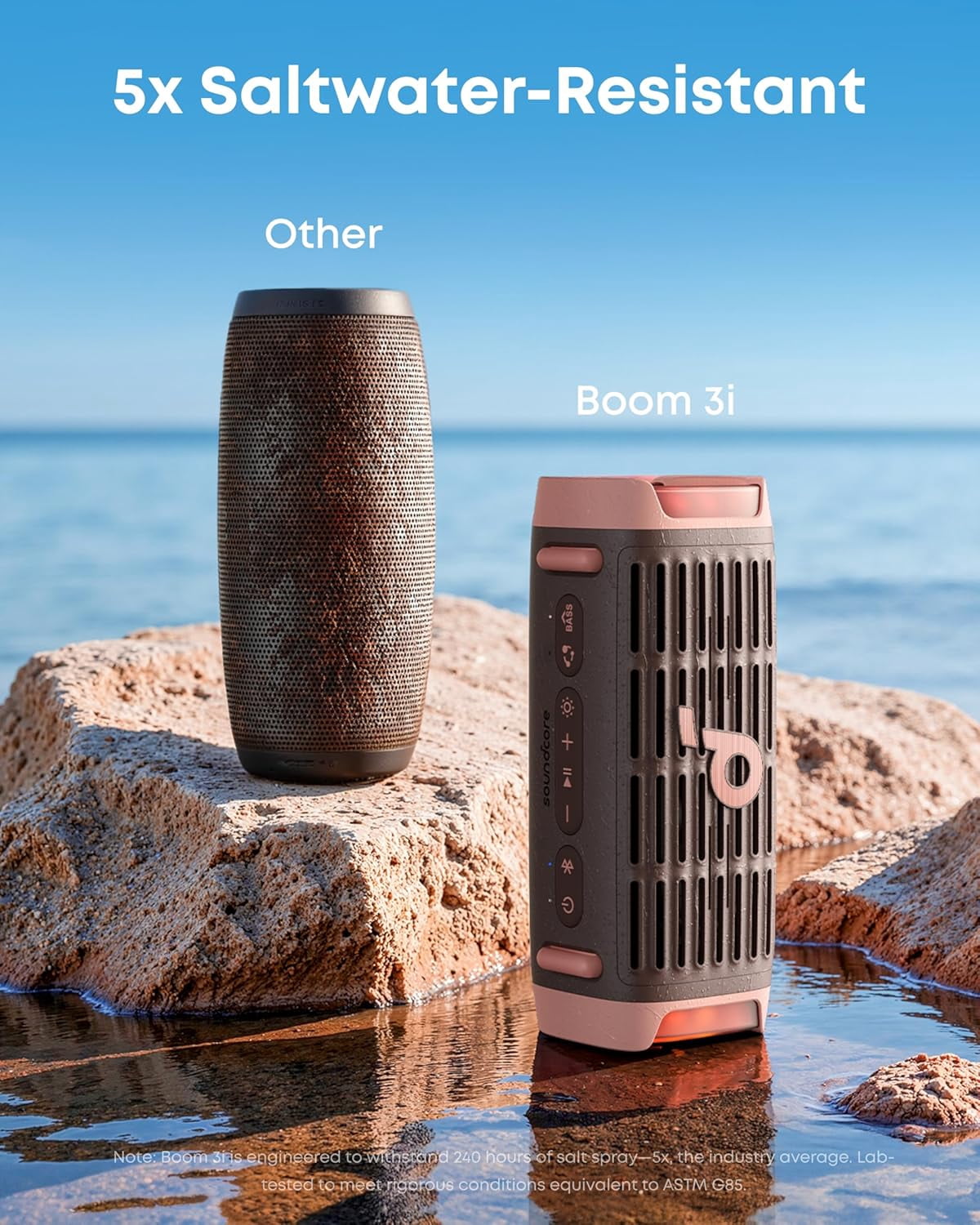 Soundcore Boom 3i by Anker, Rugged Outdoor Speaker, IP68 Waterproof, Floating Playback, Saltwater-Resistant, BassUp 2.0, 50W, Bluetooth 5.3, 16H Playtime, Tws, Kayak/Fishing/Camping