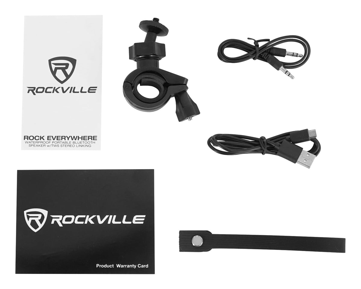 (2) Rockville ROCK EVERYWHERE Portable Bluetooth Speakers Wireless Stereo Sound