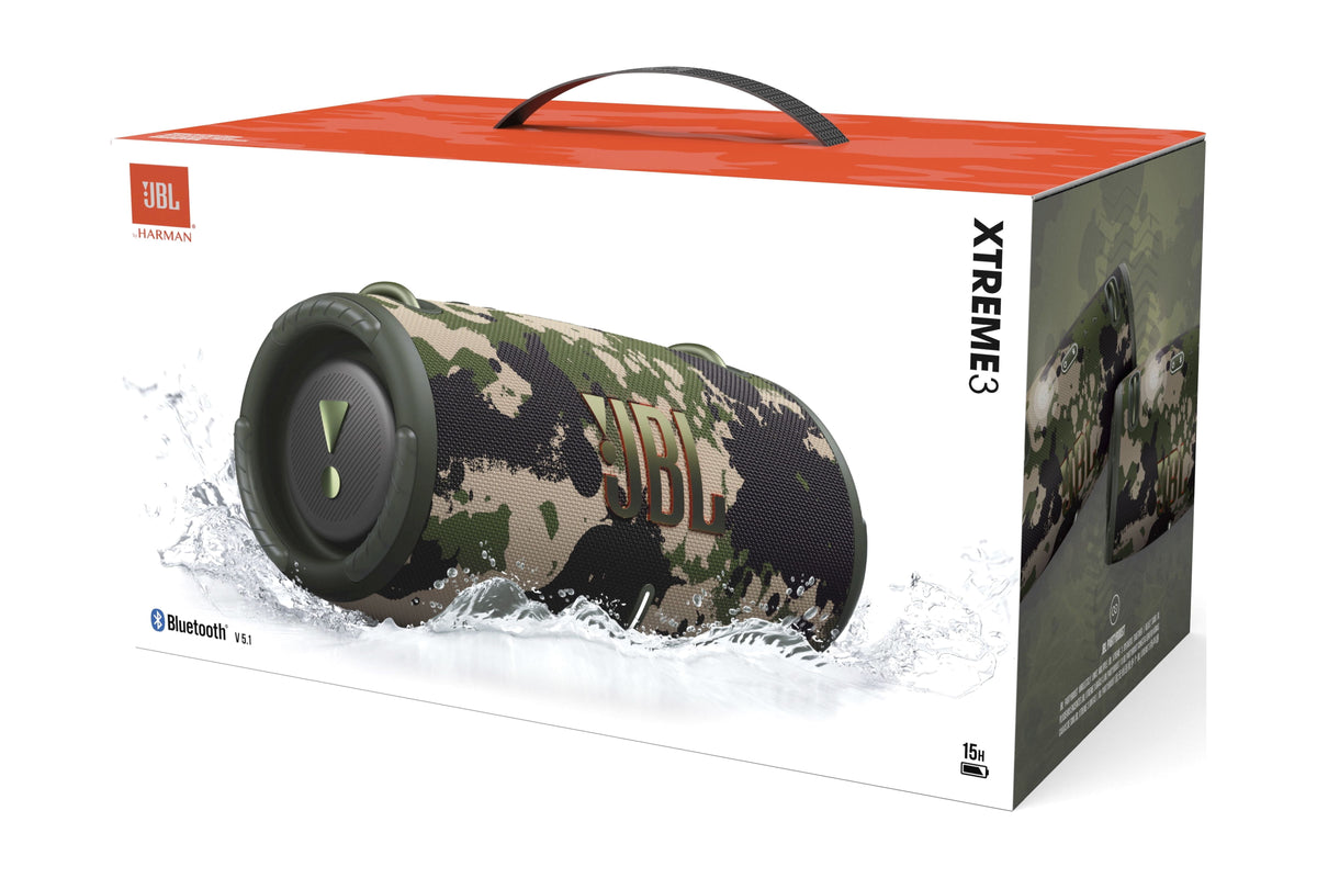 JBL Xtreme 3 Portable Bluetooth Speaker, IP67 Waterproof, 4 Speakers, Black