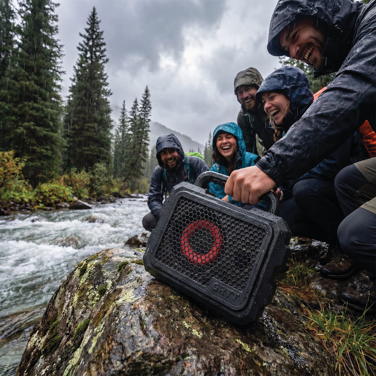 GRYT Bedrock Ultra-Rugged Portable Waterproof Bluetooth Speaker, Black