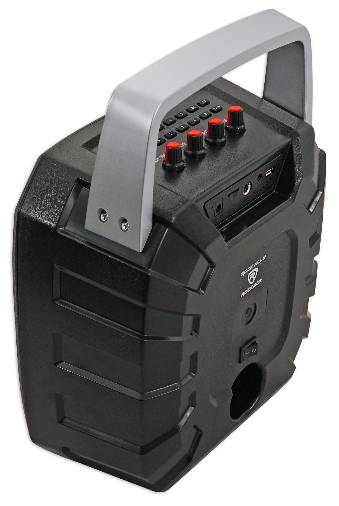 Rockville ROCKBOX 6.5-Inch 100W Portable Rechargeable Bluetooth Speaker, 6000mAh Battery, USB, SD, FM Radio and Mic Input