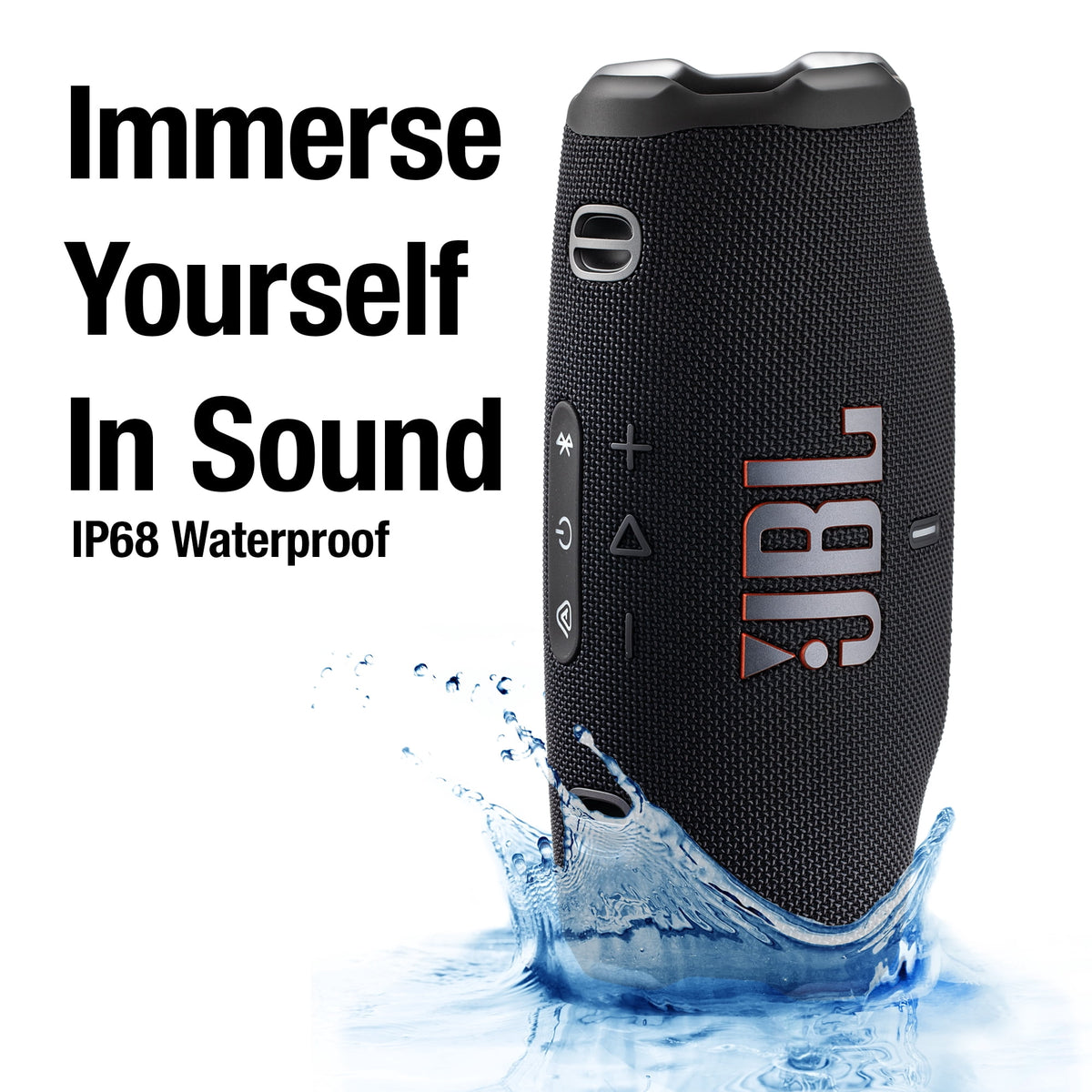 JBL Charge 6 Portable Bluetooth Speaker (Black), IP68 Waterproof/Dustproof, Built-In Power Bank, Long Battery Life Bundle with Travel Case (International Model)