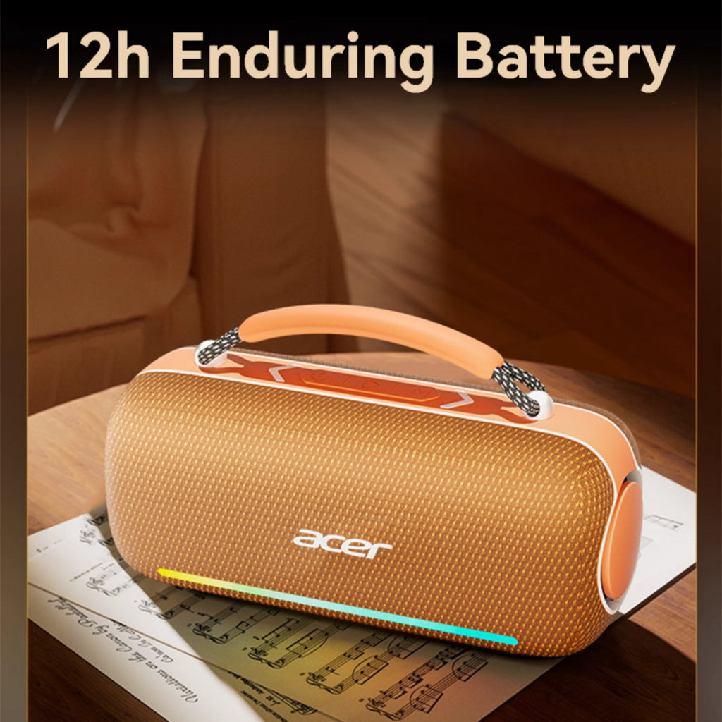 Acer Portable Bluetooth Speakers Waterproof with Stereo Sound Wireless Handheld, for Home Outdoors Travel