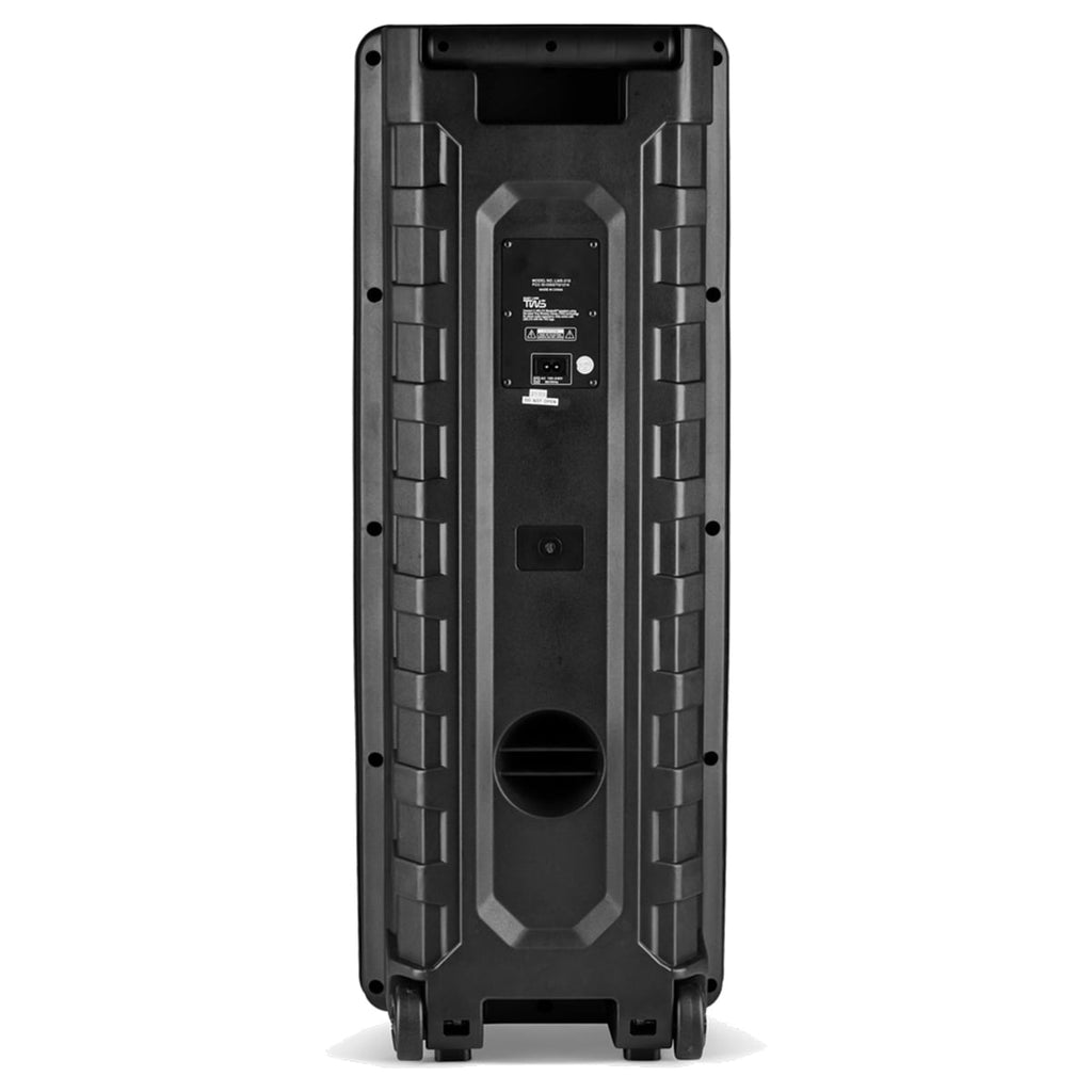 Dazone Dual 10" Bluetooth Speaker High Powered Rechagreable Wireless PA System Subwoofer Tweeter With AUX Microphone Karaoke LED Lights