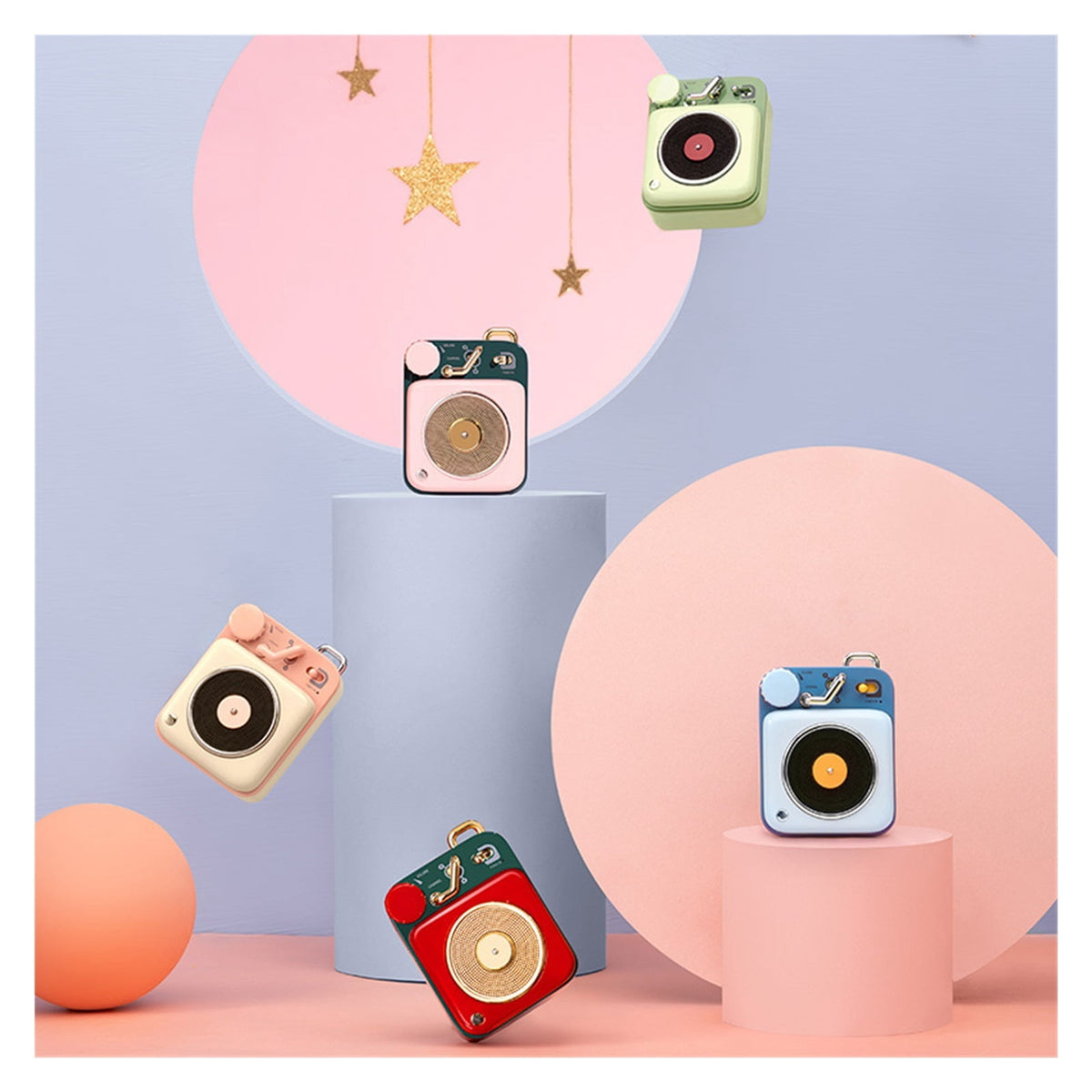 Button Mini Bluetooth Speaker Cute Creative Birthday Present Retro Gift Small Metal Art Wireless ,Bike Audio