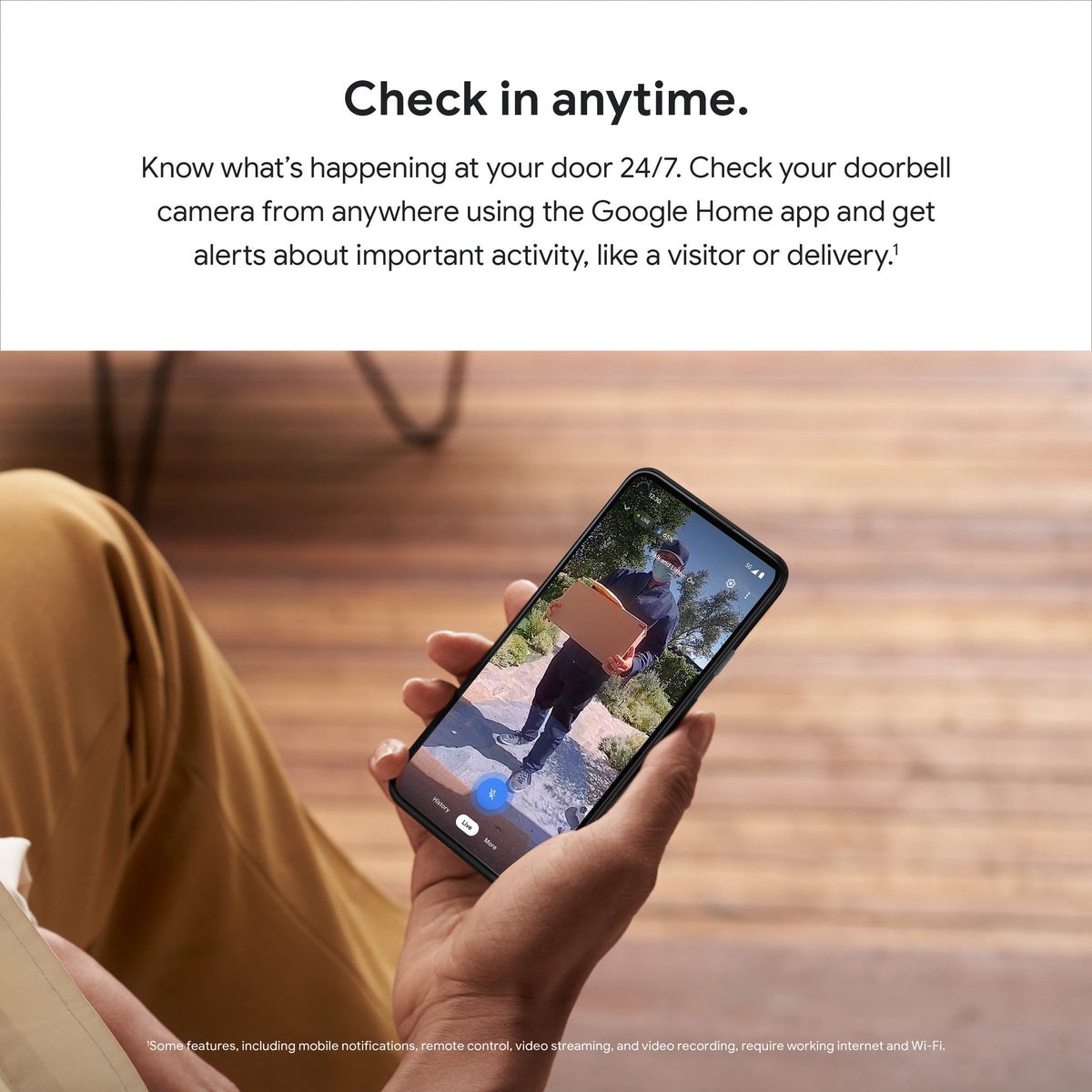 Google Nest Doorbell (Battery) - Video Doorbell Camera - Wireless Doorbell Security Camera - Snow