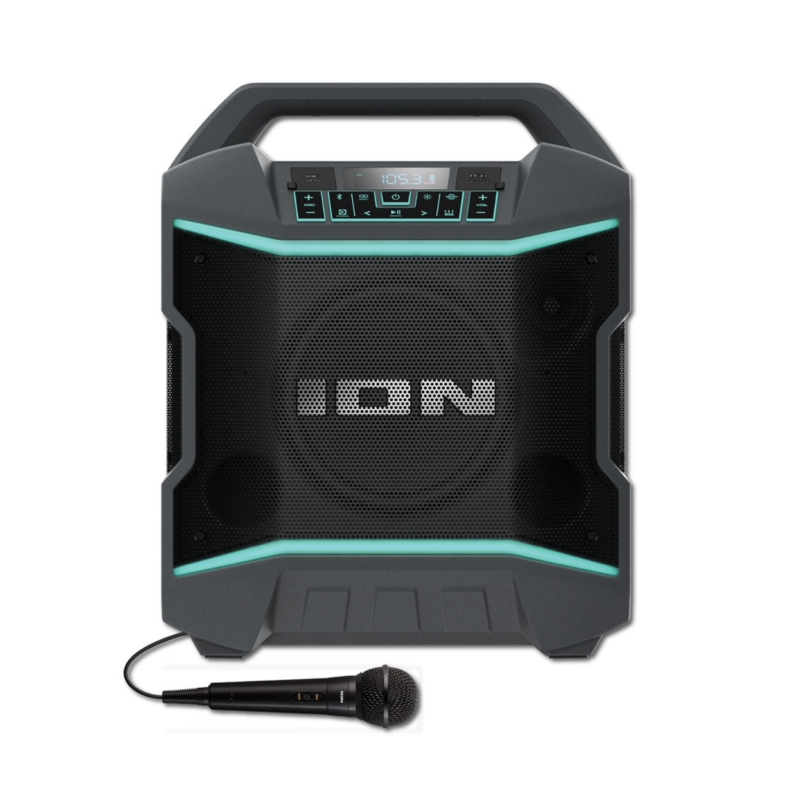 (Open Box) ION Audio IPA163 Party Boom Plus Portable Bluetooth Speaker with Lights, 2 Speakers, Black