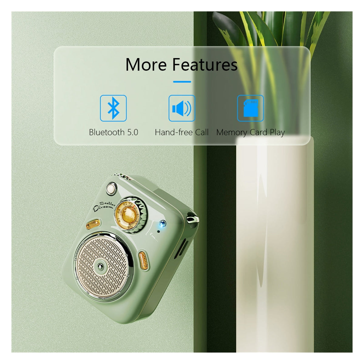 Mini Bluetooth Speaker With FM Radio,Cute Portable Outdoor Wireless Speaker ,Long Battery Life Support TF Card ,Bike Audio