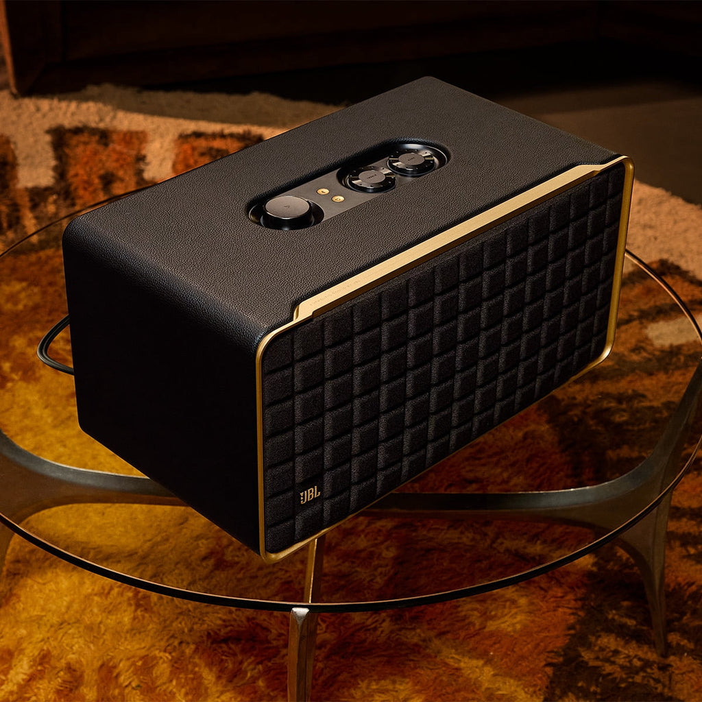 JBL Authentics 300 - Portable smart home speaker with Wi-Fi, Bluetooth and voice assistants with retro design. - Black