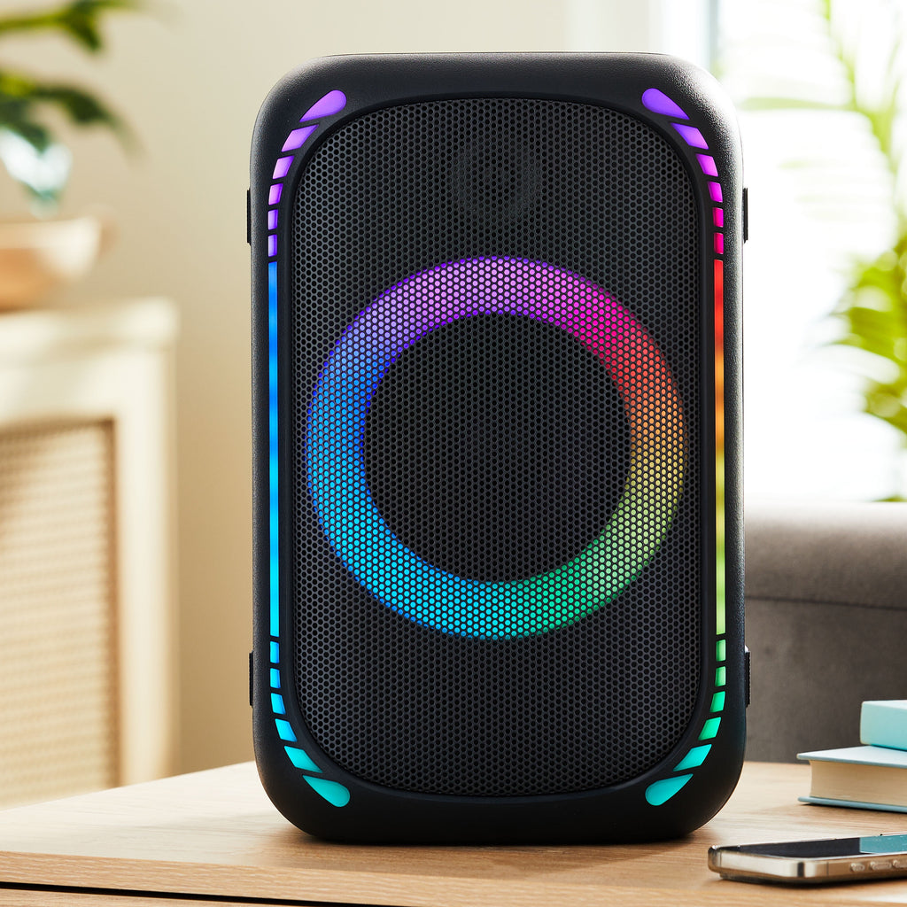 Onn Medium Portable Party Speaker Gen. 2, IPX7 Waterproof, 3 Speakers, Black