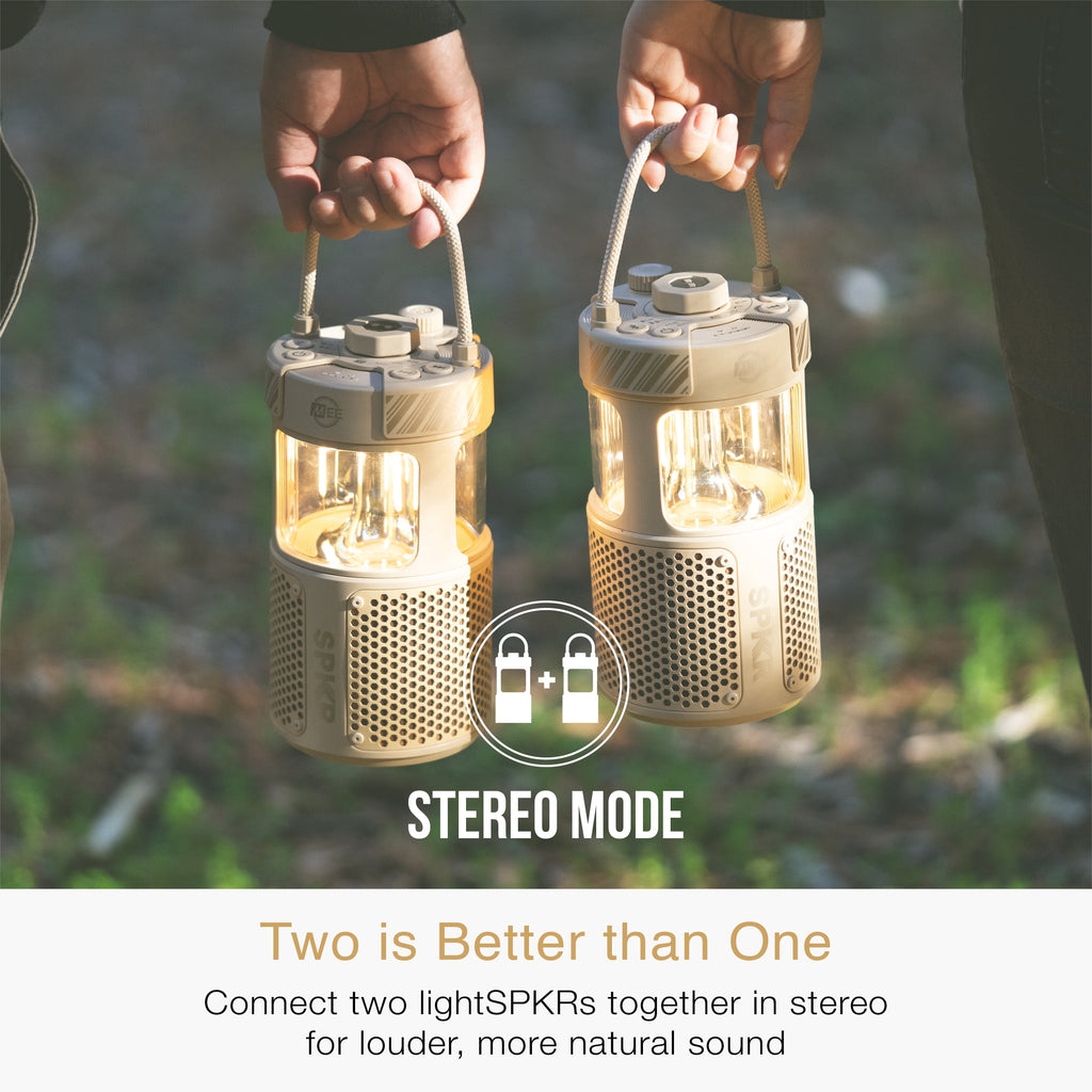 MEE audio lightSPKR Bluetooth Wireless Speaker with Camping Lantern, Rated IPX6 (Midnight Black)