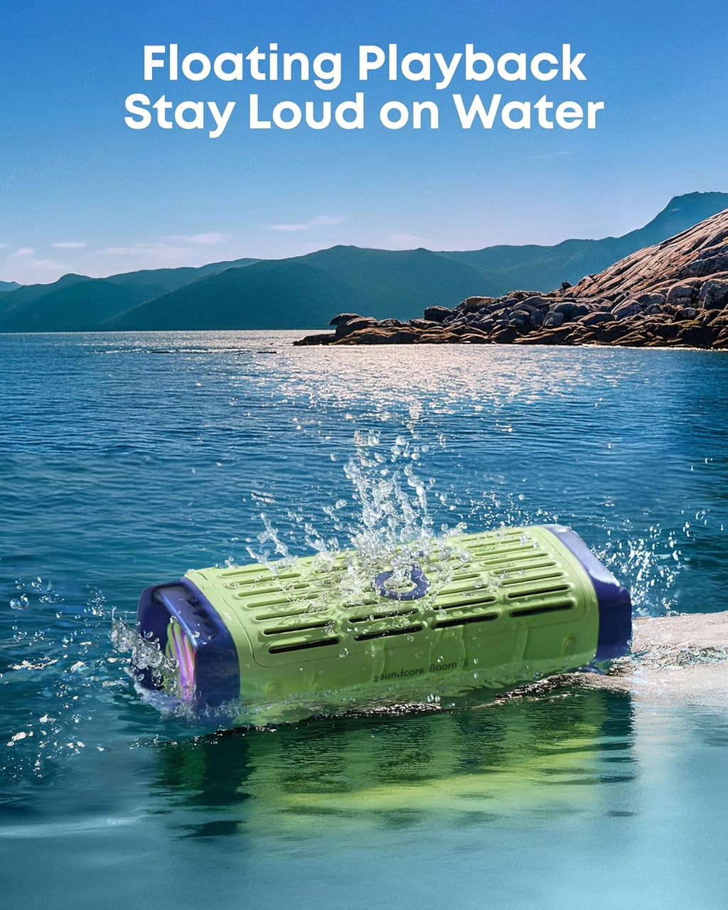 Soundcore Boom 3i by Anker, Rugged Outdoor Speaker, IP68 Waterproof, Floating Playback, Saltwater-Resistant, BassUp 2.0, 50W, Bluetooth 5.3, 16H Playtime, Tws, Kayak/Fishing/Camping