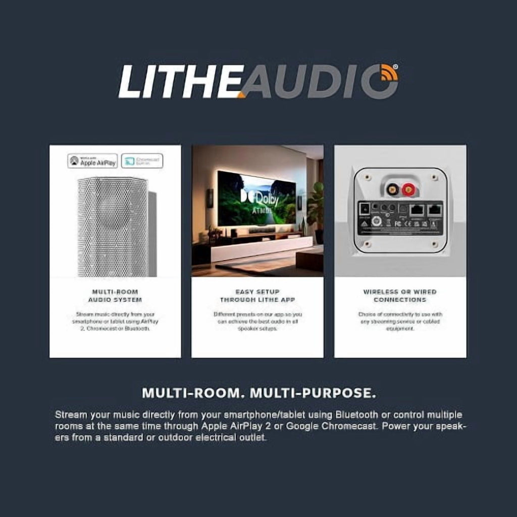 Lithe Audio 06800W IO1 Wi-Fi WiSA Speaker, Single, Black