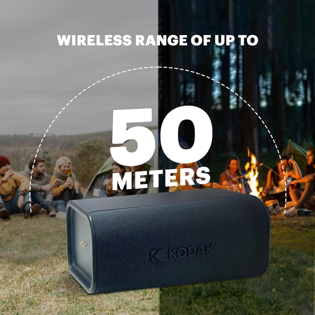 Kodak SoundBrix Plus 2-Piece Portable Rechargeable Bluetooth Speaker System, TWS, Magnetic Docking, IPX4, up to 5 Hours Play Time , Grooving Gray