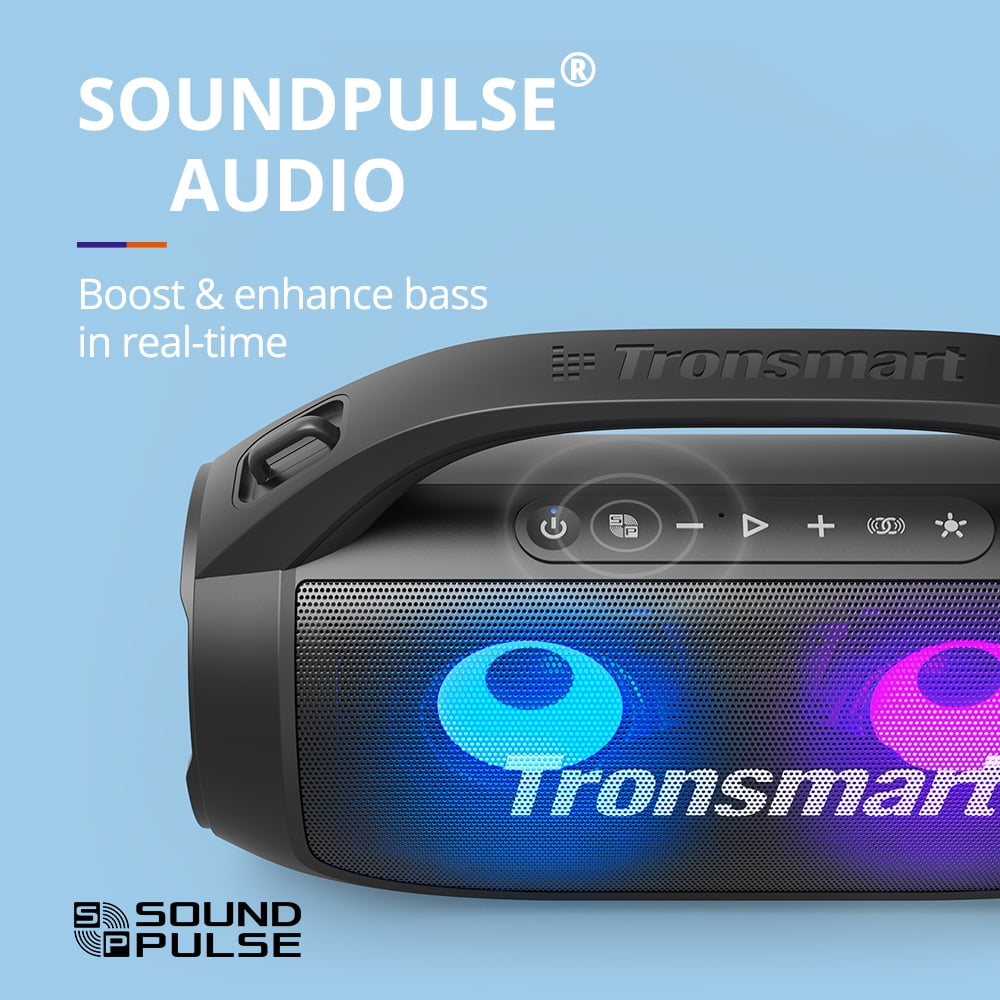 Tronsmart Bang SE Portable Speaker Waterproof, 40W Stereo Deep Bass, Colorful LED, IPX6, 24H Playtime, Lightweight Portable Design, Wireless Bluetooth Speaker for Party/Outdoor/Travel