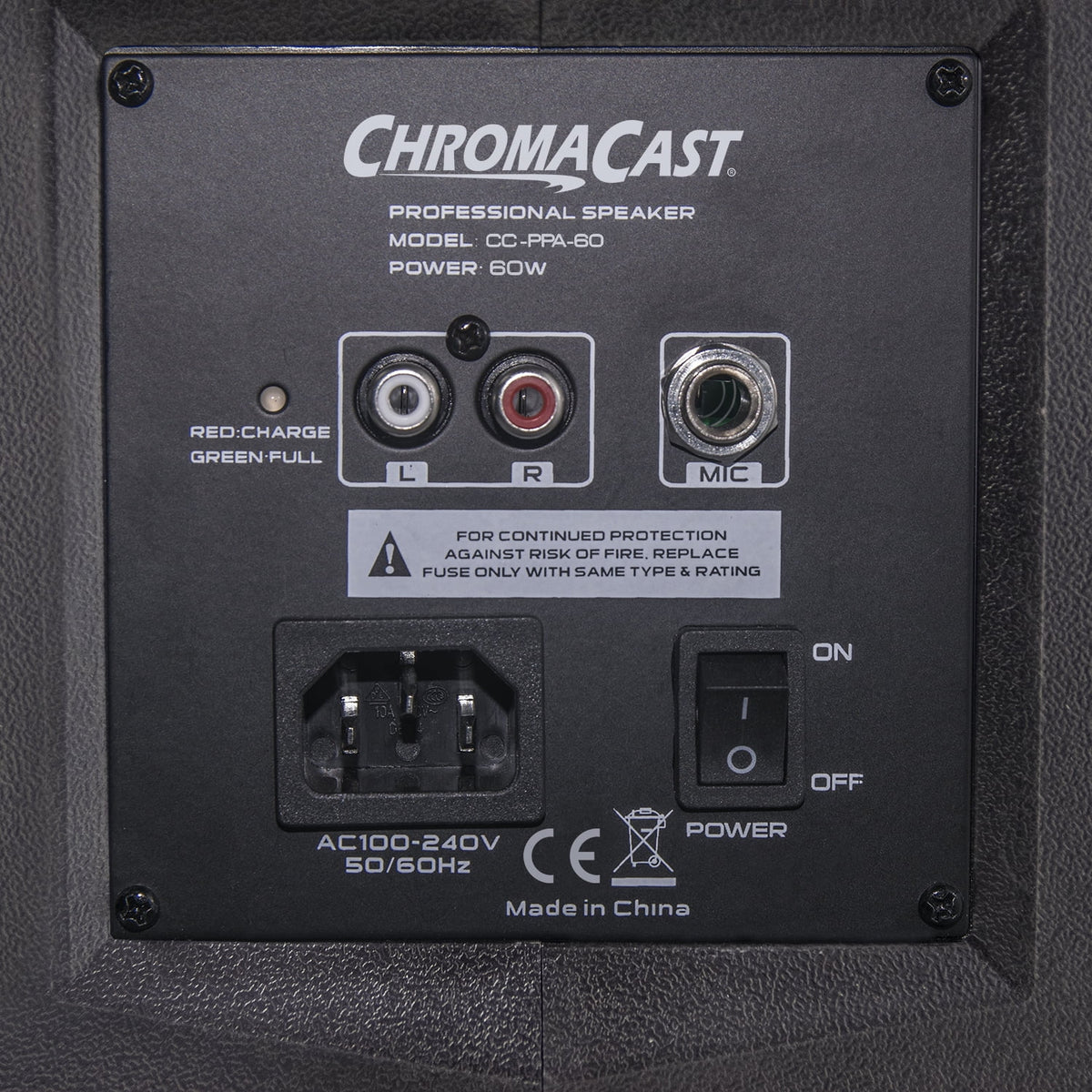 ChromaCast Portable 2 Way 2 Channel 60 watt Rechargeable Bluetooth PA Speaker