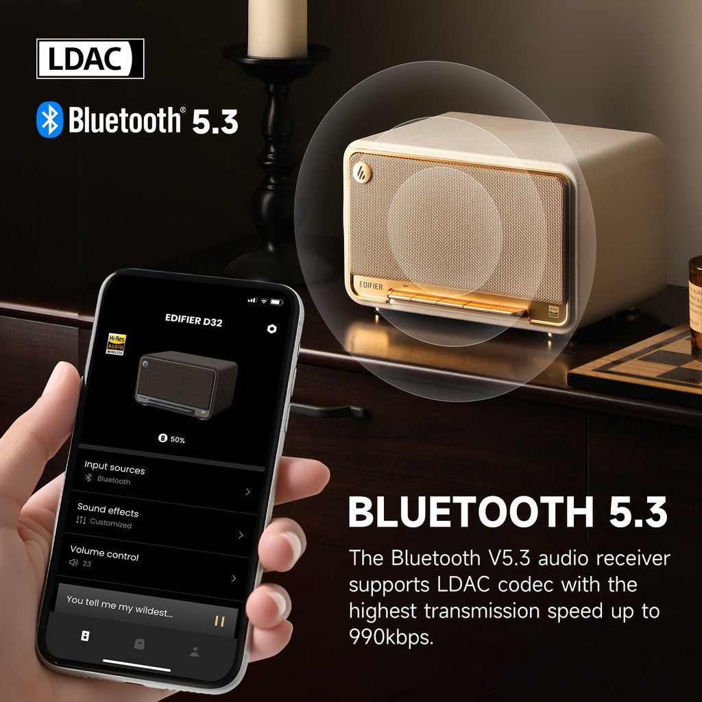 Edifier D32 Tabletop Bluetooth Speaker - White