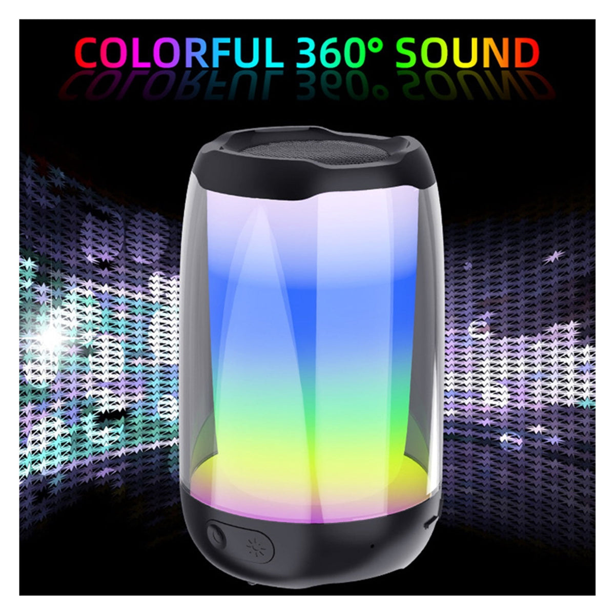 LED Light Speaker Portable Bluetooth Outdoor Loundspeaker Subwoofer FM Radio Sound Dazzling Lights Desktop Card Subwoofer ,Bike Audio