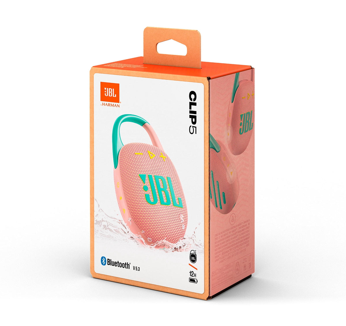 JBL Clip 5 Bluetooth Speaker and divvi! Protective Case Bundle - Pink