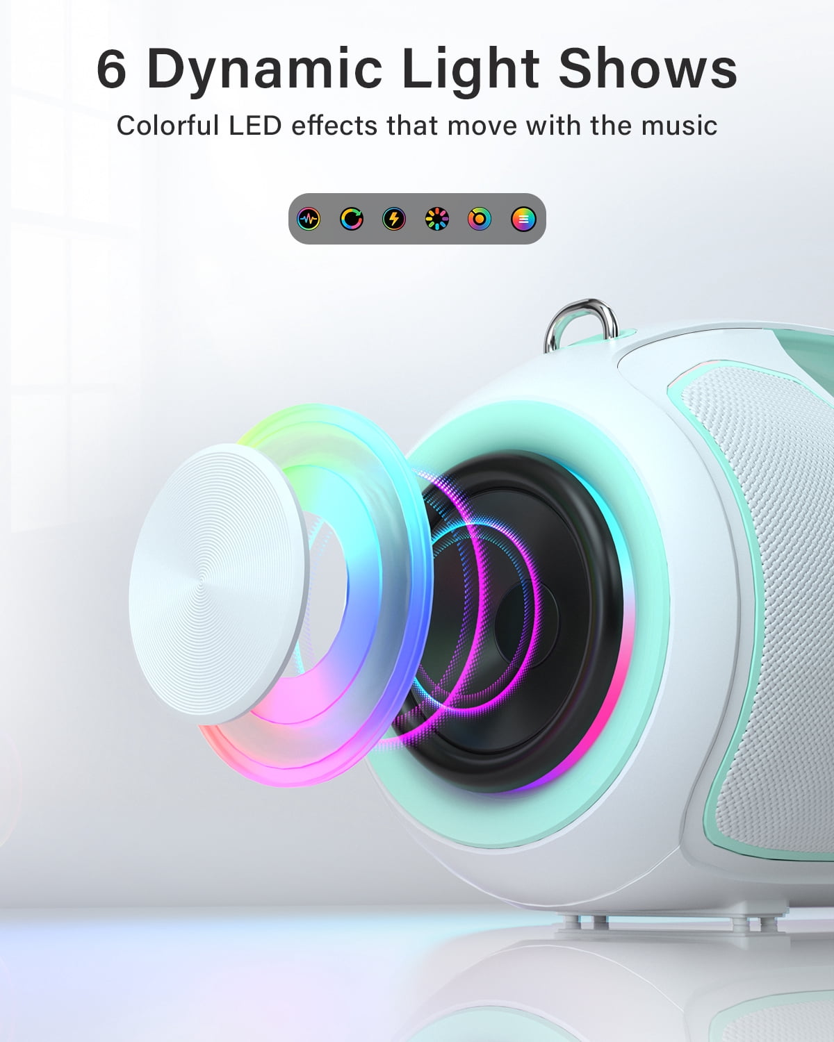 Upgrade Portable Bluetooth Speakers Wireless, 200W PEAK Loud Outdoor Speaker with Deep Bass, IP65 Waterproof, BT5.4, USB-C, RGB Lights, for Party, Camping, Beach, Large Workshop, Garage, 24H Playtime