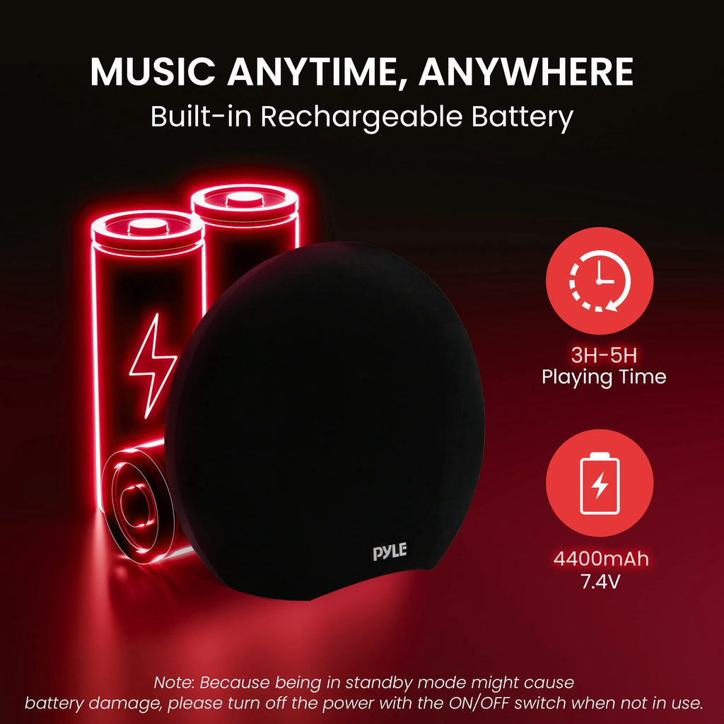 Pyle Portable Waterproof Bluetooth Speaker 280-Watt Max Output Power, Wireless Music Streaming
