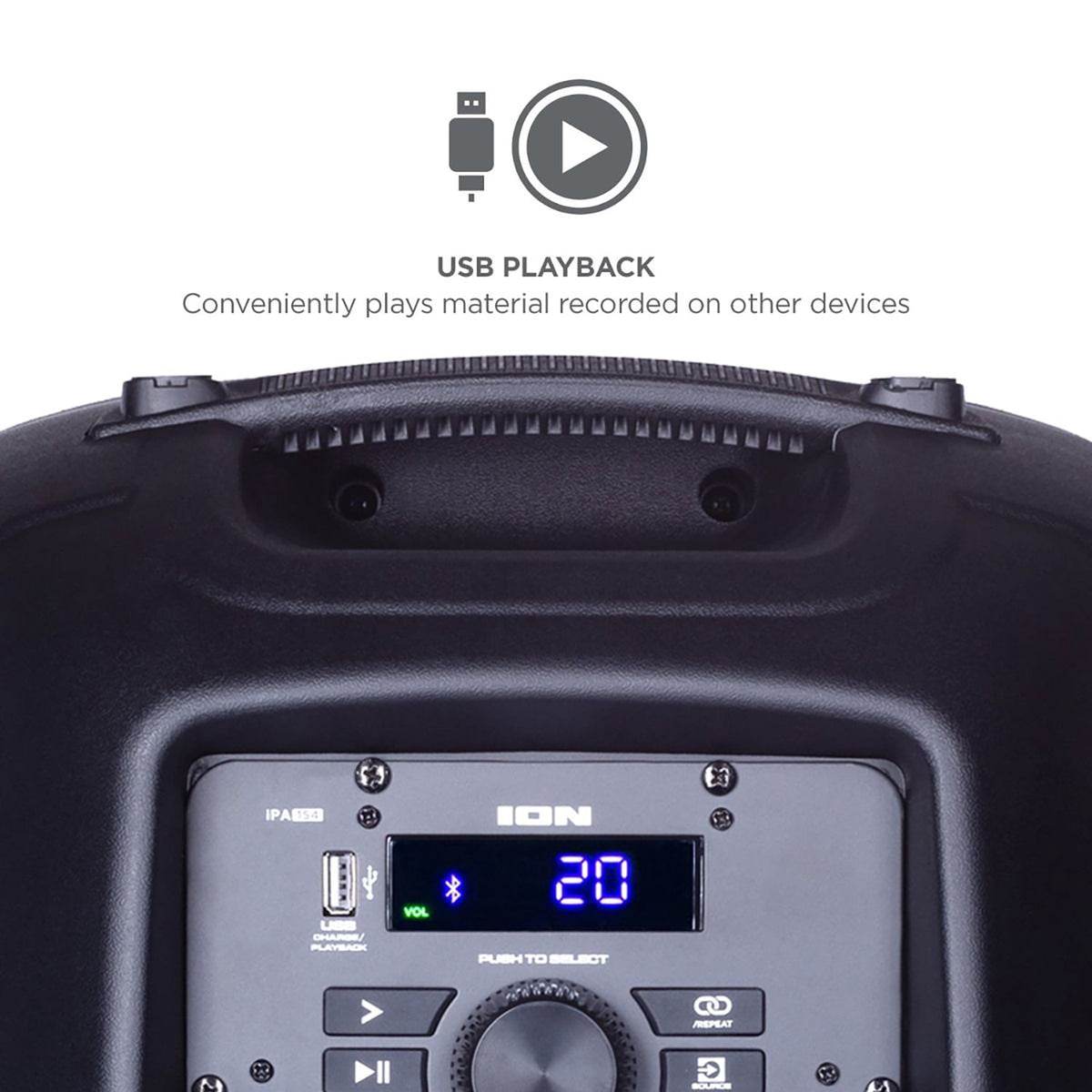 ION Pro Glow Ultra High-Power Portable Bluetooth PA Speaker with Lights, Sonic Wide Audio, and Microphone, Black