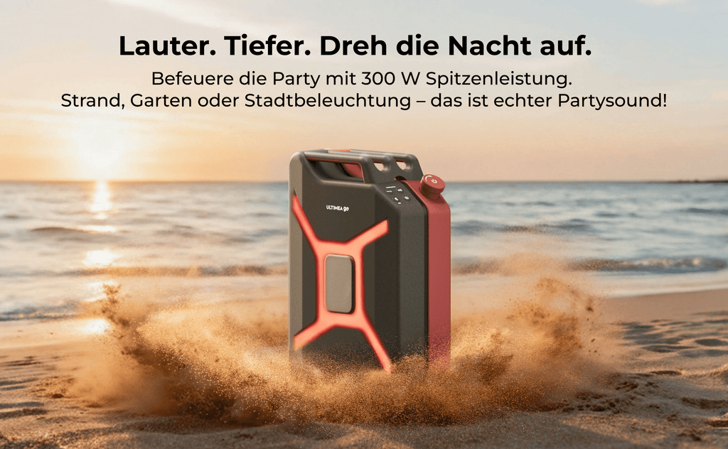 ULTIMEA Go Portable Party Speaker, 300W Wireless PartyBox with Bass Boost, RGB Light, TWS Stereo, Auracast Mode, Mic/Guitar Input, APP Control, Large Bluetooth Speaker for Party Outdoor (Black+Red)