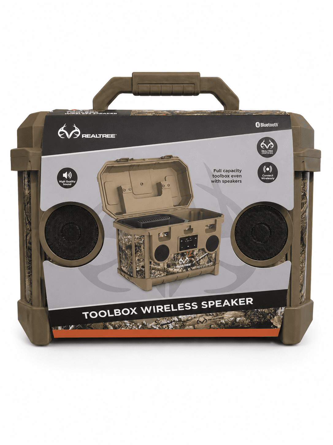 Realtree Toolbox Wireless Bluetooth Portable Speaker, Olive Brown