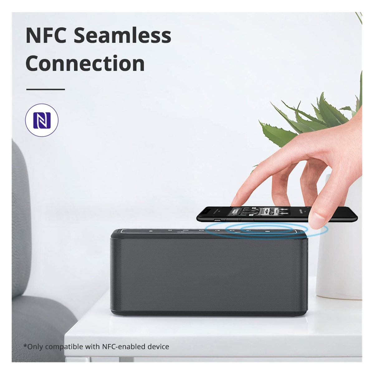60W Bluetooth Speaker Portable Speaker With Enhanced Bass, NFC, IPX5 Waterproof,Voice Assistant