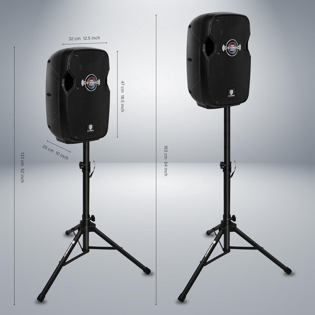 PRORECK IMPACT 10 10-Inch Stereo Speakers, 800W Peak Power Bluetooth PA Speaker