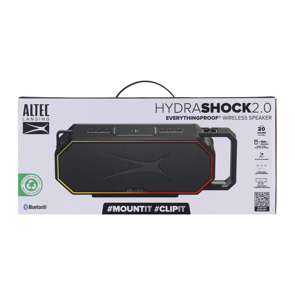 Altec Lansing HydraShock 2.0 EverythingProof™ Bluetooth Speaker, 20H Playtime, HyperEdge LED, Qi Wireless Charging, IP67 Waterproof, Party Sync, USB-C Fast Charge