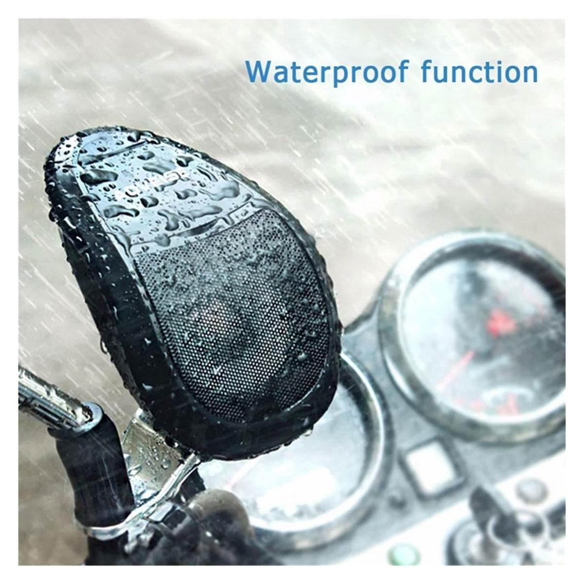 Blissphere Waterproof Motorcycle Bluetooth Speaker Set with LED Light and Mounting Clip