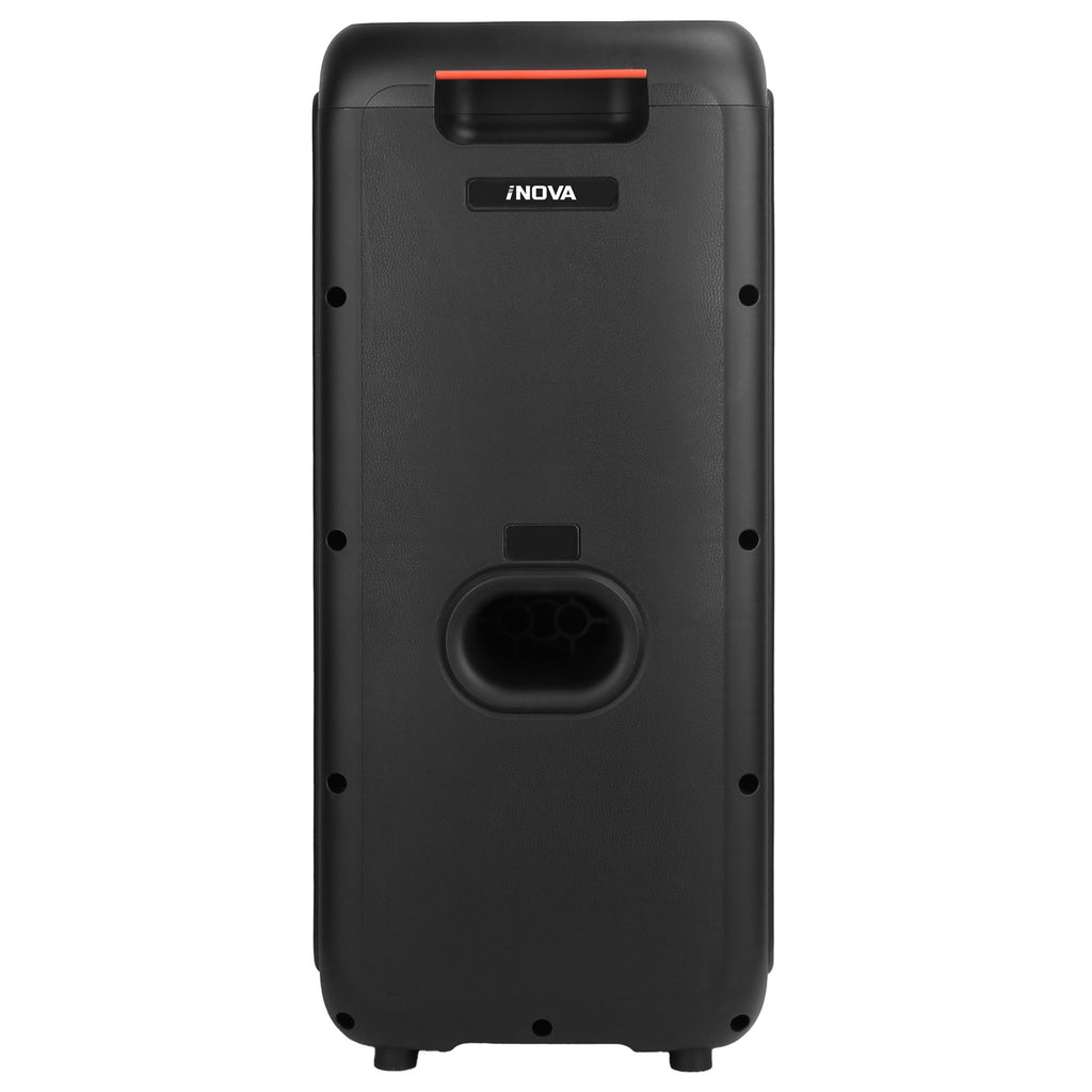 Moclever Portable Wireless Party Speaker with TWS Function FM Radio USB MMC Card Reading Aux In Recording Function Mic Priority, 7 Colorful Lights, Remote Control, Black