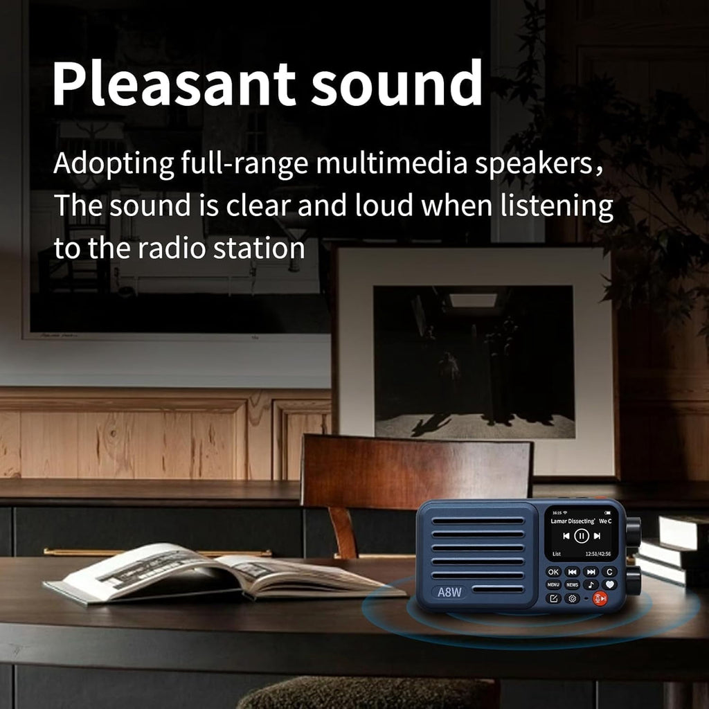 CHOYONG A8W Internet Radio Global Version Portable Smart Speaker, WiFi/4G, FM, TF Card, Navy Blue