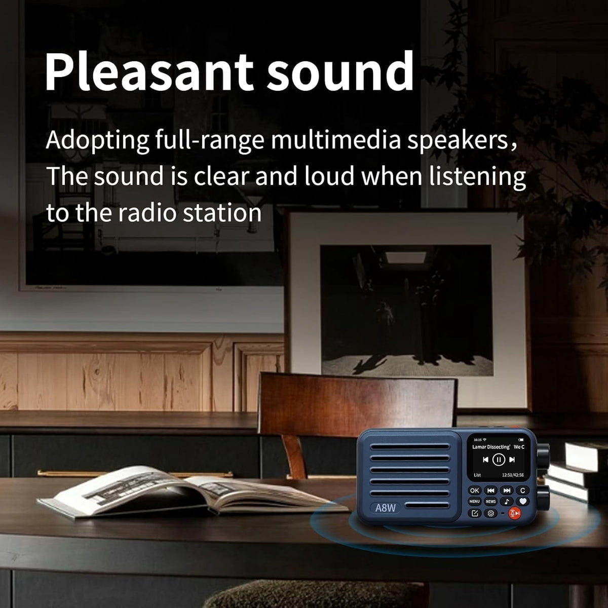 CHOYONG A8W Internet Radio Global Version Portable Smart Speaker, WiFi/4G, FM, TF Card, Navy Blue